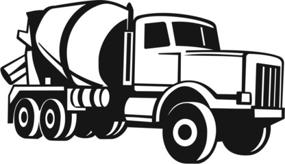 Cement Mixer Truck Vinyl Ready Vector Illustration