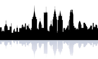 Fototapeta premium Cityview silhouette
