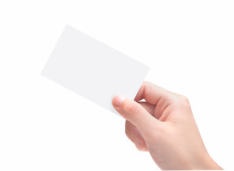 Obraz premium Blank Business Card In Hand