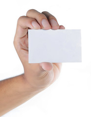 Obraz premium man hand holding a card horisontal