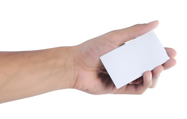 hand holding card diagonally
