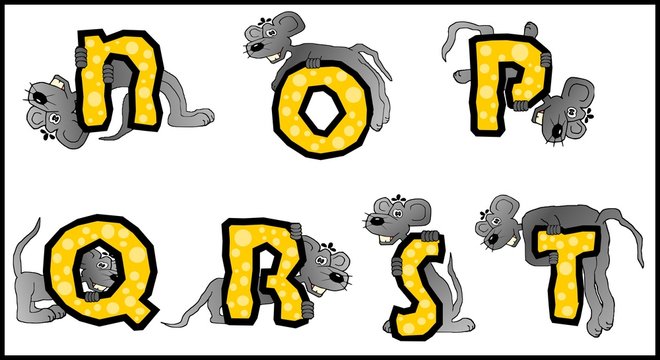 Mäuse Alphabet N - T / Buchstaben