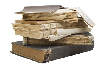 The old shabby retro books