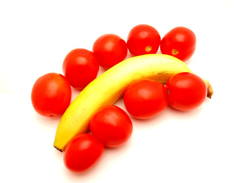 Banana and tomatoes
