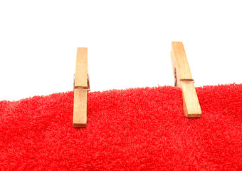 Clothespins on a towel