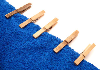 Clothespins on a towel