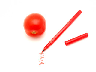 Vegetables and felt-tip pens