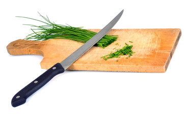 Fines herbes et planche à découper