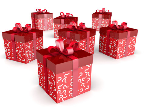 Mystery Gift And Surprise Concept Gift Box With  Clipping Path