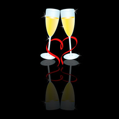 Reflection of two glasses