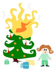 brennender Weihnachtsbaum