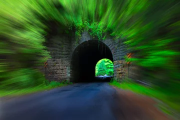 Tableaux ronds sur plexiglas Tunnel Road Tunnel