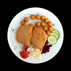 Fried Cheese Isolated on Black