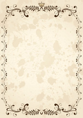 Old grunge paper with ornate elements
