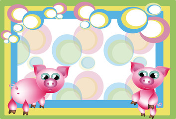 Obraz premium Frame with pigs