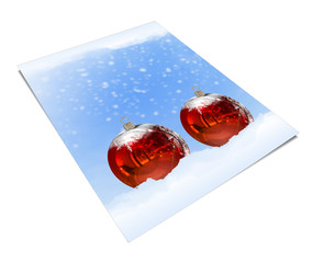 Ilustracion en 3d tarjetas con motivos navideños