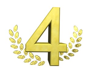 Fototapeta premium Zahl mit Lorbeerkranz