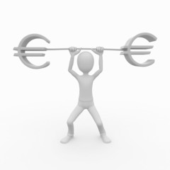 3d man with euro symbol