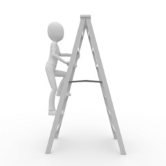 3d man with ladder