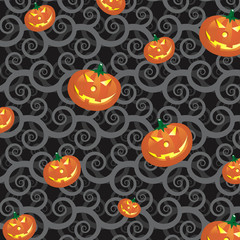 pattern background of halloween pumpkins