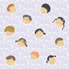 pattern background of children faces