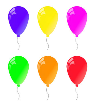 Set of balloons in different colors