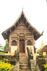 Old wood Church, Wat Ubosot, Chiang Mai, Thailand