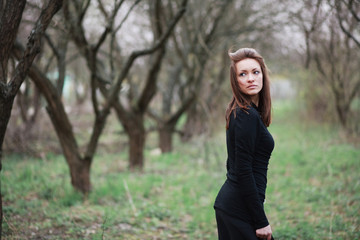 Beautiful young woman outdoor portrait