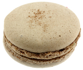 macaron vanille, fond blanc