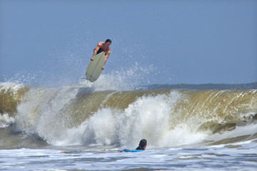 surfer wiping out