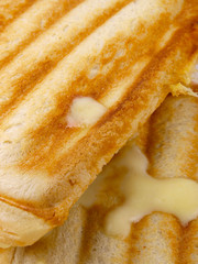 Toast with cheese and ham.