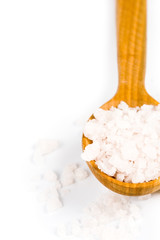 sea salt on a wooden spoon