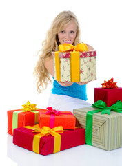 Woman with gifts