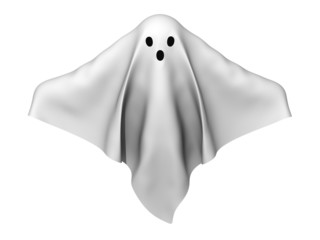 A render of a ghost made of sheets