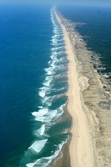 Vue aérienne de l'océan atlantique, gironde, aquitaine, france