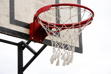 Basketball basket at white background
