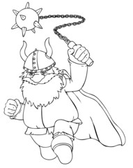 Wikinger, Zwerg, Fantasy, wütend, Krieg, Schlacht