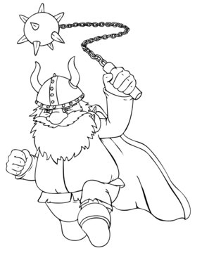 Wikinger, Zwerg, Fantasy, w&uuml;tend, Krieg, Schlacht
