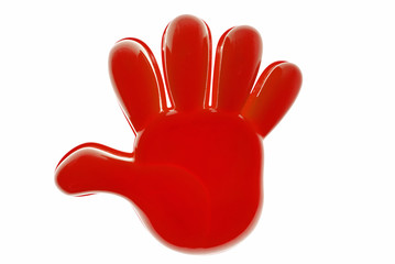 Red plastic hand