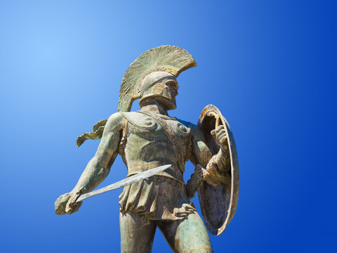 Statue of king Leonidas in Sparta, Greece