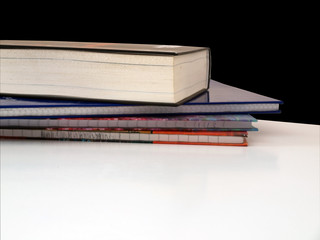 Books on desk in school