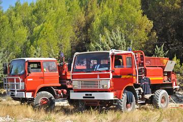camions de pompiers