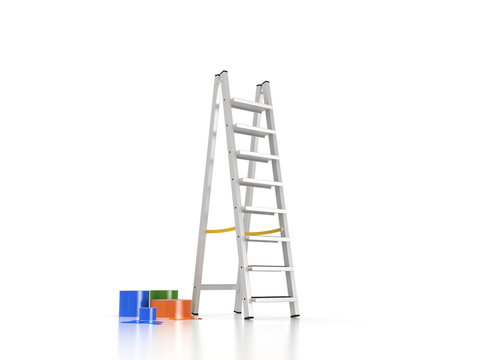 stepladder with paint