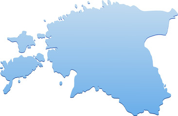 Carte de l'Estonie bleu (détouré)