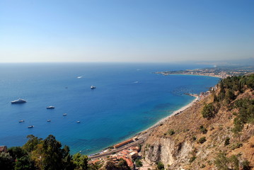 Fototapeta na wymiar Piękny krajobraz z placu w Taorminie