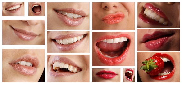 collage of pretty lips