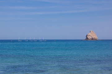 Summer snorkel near the small mystical island