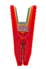 colored clothespin isolated in white background