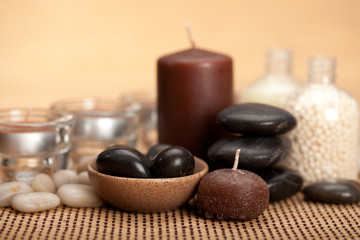 Spa equipment - bath salt and stones