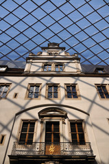dresda, copertura in vetro dello schlosshof